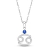 Thumbnail Image 0 of Blue Lab-Created Sapphire Cancer Zodiac Necklace Sterling Silver 18"