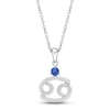 Thumbnail Image 1 of Blue Lab-Created Sapphire Cancer Zodiac Necklace Sterling Silver 18&quot;