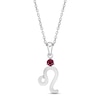 Lab-Created Ruby Leo Zodiac Necklace Sterling Silver 18"