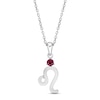 Thumbnail Image 1 of Lab-Created Ruby Leo Zodiac Necklace Sterling Silver 18&quot;