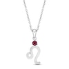 Thumbnail Image 0 of Lab-Created Ruby Leo Zodiac Necklace Sterling Silver 18"