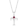 Lab-Created Ruby Aries Zodiac Necklace Sterling Silver 18"