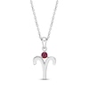 Thumbnail Image 1 of Lab-Created Ruby Aries Zodiac Necklace Sterling Silver 18&quot;