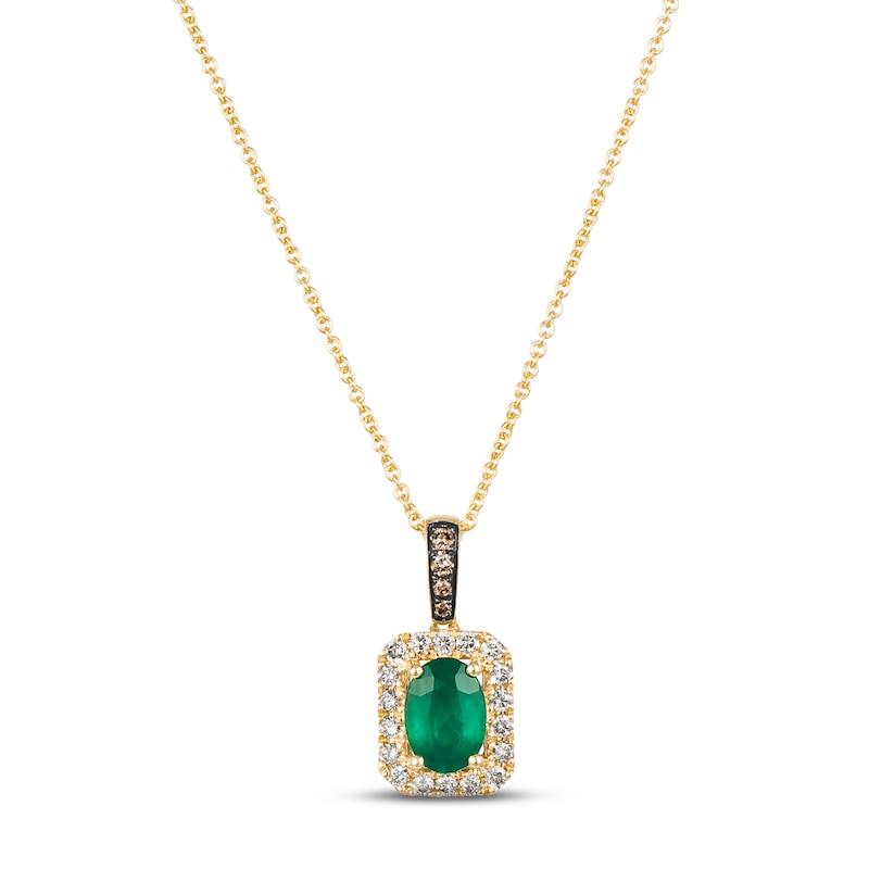 Le Vian Emerald Necklace 1/5 ct tw Diamonds 14K Honey Gold 18"