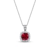 Thumbnail Image 0 of Lab-Created Diamonds by KAY & Lab-Created Ruby Necklace 1/4 ct tw Sterling Silver 18"