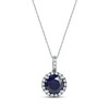 Thumbnail Image 0 of Lab-Created Diamonds by KAY & Blue Lab-Created Sapphire Necklace 1/4 ct tw Sterling Silver 18"