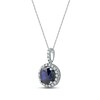 Thumbnail Image 1 of Lab-Created Diamonds by KAY & Blue Lab-Created Sapphire Necklace 1/4 ct tw Sterling Silver 18"