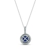 Thumbnail Image 2 of Lab-Created Diamonds by KAY & Blue Lab-Created Sapphire Necklace 1/4 ct tw Sterling Silver 18"