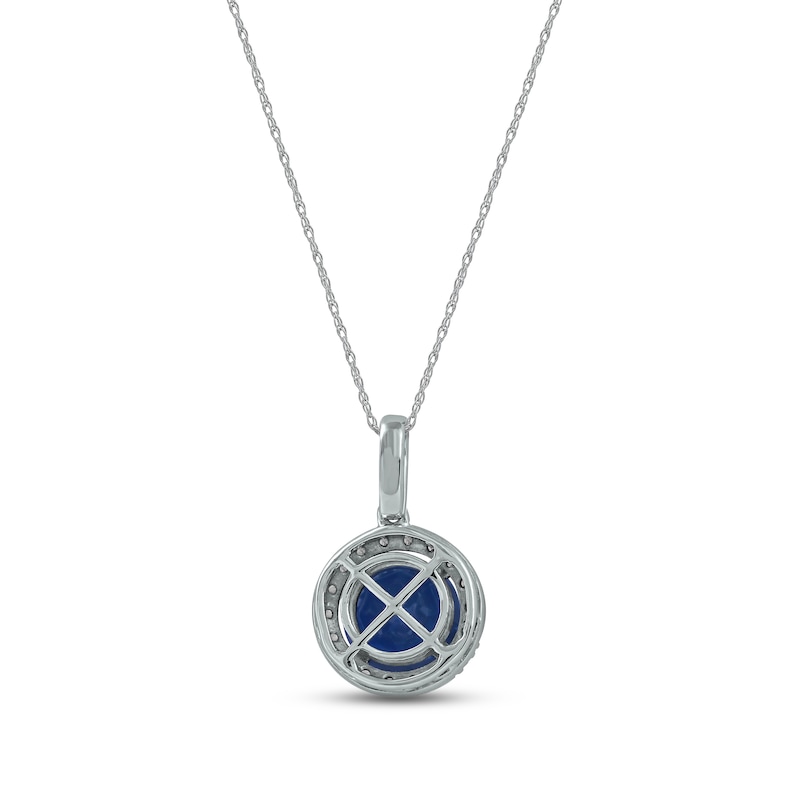 Lab-Created Diamonds by KAY & Blue Lab-Created Sapphire Necklace 1/4 ct tw Sterling Silver 18"