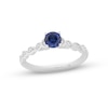Thumbnail Image 1 of Hallmark Diamonds Blue Lab-Created Sapphire Promise Ring 1/10 ct tw Sterling Silver