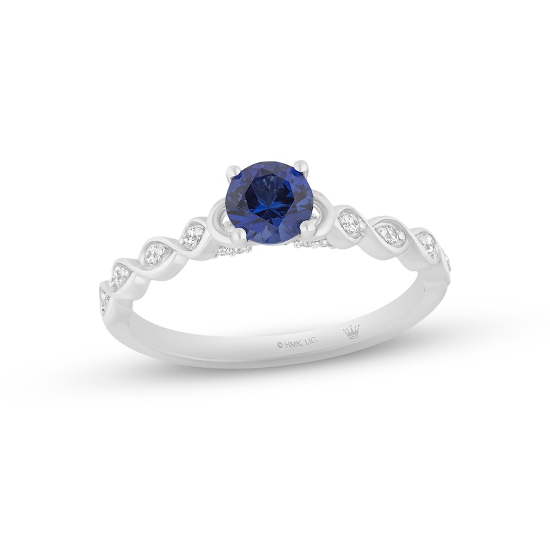 Main Image 1 of Hallmark Diamonds Blue Lab-Created Sapphire Promise Ring 1/10 ct tw Sterling Silver