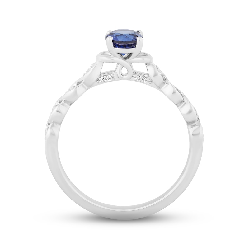 Main Image 2 of Hallmark Diamonds Blue Lab-Created Sapphire Promise Ring 1/10 ct tw Sterling Silver