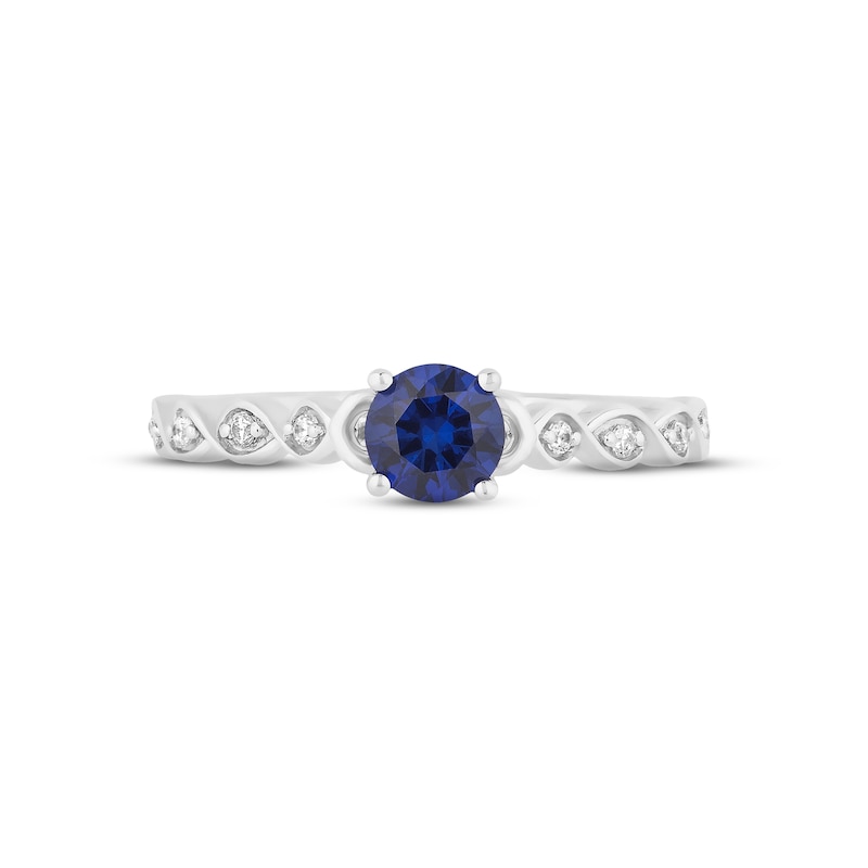 Main Image 3 of Hallmark Diamonds Blue Lab-Created Sapphire Promise Ring 1/10 ct tw Sterling Silver