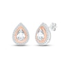 Thumbnail Image 1 of White Lab-Created Sapphire Rope Earrings Sterling Silver & 10K Rose Gold
