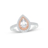 Thumbnail Image 0 of White Lab-Created Sapphire Ring Sterling Silver & 10K Rose Gold