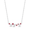 Thumbnail Image 0 of Lab-Created Ruby & White Lab-Created Sapphire Bezel Bar Necklace Sterling Silver 18"
