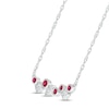 Thumbnail Image 1 of Lab-Created Ruby & White Lab-Created Sapphire Bezel Bar Necklace Sterling Silver 18"