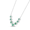 Thumbnail Image 1 of Lab-Created Emerald Bezel V Necklace Sterling Silver 18"