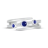 Thumbnail Image 2 of Blue & White Lab-Created Sapphire Bezel Wrap Ring Sterling Silver