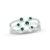 Thumbnail Image 1 of Lab-Created Emerald & White Lab-Created Sapphire Bezel Deconstructed Ring Sterling Silver