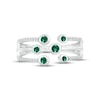 Thumbnail Image 2 of Lab-Created Emerald & White Lab-Created Sapphire Bezel Deconstructed Ring Sterling Silver