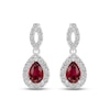 Thumbnail Image 2 of Lab-Created Ruby & White Lab-Created Sapphire Dangle Earrings Sterling Silver