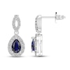 Thumbnail Image 1 of Blue & White Lab-Created Sapphire Dangle Earrings Sterling Silver