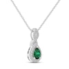 Thumbnail Image 2 of Lab-Created Emerald & White Lab-Created Sapphire Necklace Sterling Silver 18&quot;
