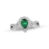 Thumbnail Image 1 of Lab-Created Emerald & White Lab-Created Sapphire Ring Sterling Silver