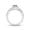 Thumbnail Image 2 of Lab-Created Emerald & White Lab-Created Sapphire Ring Sterling Silver