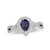 Thumbnail Image 0 of Blue & White Lab-Created Sapphire Ring Sterling Silver