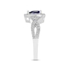 Thumbnail Image 2 of Blue & White Lab-Created Sapphire Ring Sterling Silver
