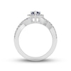 Thumbnail Image 3 of Blue & White Lab-Created Sapphire Ring Sterling Silver