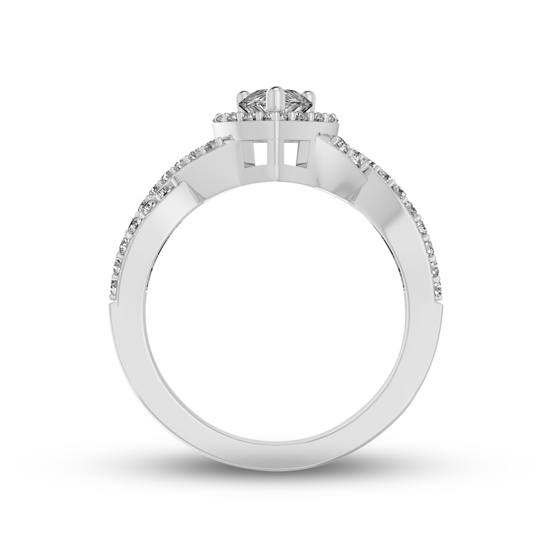 Main Image 3 of White Lab-Created Sapphire Ring Sterling Silver