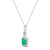 Thumbnail Image 1 of Emerald & Diamond Necklace 1/10 ct tw 10K White Gold 18"