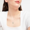 Thumbnail Image 3 of Emerald & Diamond Necklace 1/10 ct tw 10K White Gold 18"