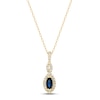 Thumbnail Image 0 of Blue Sapphire & Diamond Necklace 1/8 ct tw 10K Yellow Gold 18"