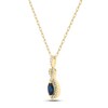 Thumbnail Image 1 of Blue Sapphire & Diamond Necklace 1/8 ct tw 10K Yellow Gold 18"