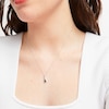 Thumbnail Image 4 of Blue Sapphire & Diamond Necklace 1/10 ct tw 10K White Gold 18&quot;
