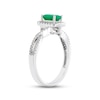 Emerald & Diamond Ring 1/6 ct tw 10K White Gold