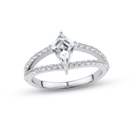 White Lab-Created Sapphire Ring Sterling Silver