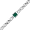 Thumbnail Image 2 of Lab-Created Emerald Link Chain Bracelet Sterling Silver 7.5&quot;