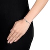 Thumbnail Image 3 of Lab-Created Emerald Link Chain Bracelet Sterling Silver 7.5&quot;