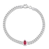 Thumbnail Image 0 of Lab-Created Ruby Link Chain Bracelet Sterling Silver 7.5"