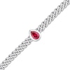 Thumbnail Image 2 of Lab-Created Ruby Link Chain Bracelet Sterling Silver 7.5&quot;