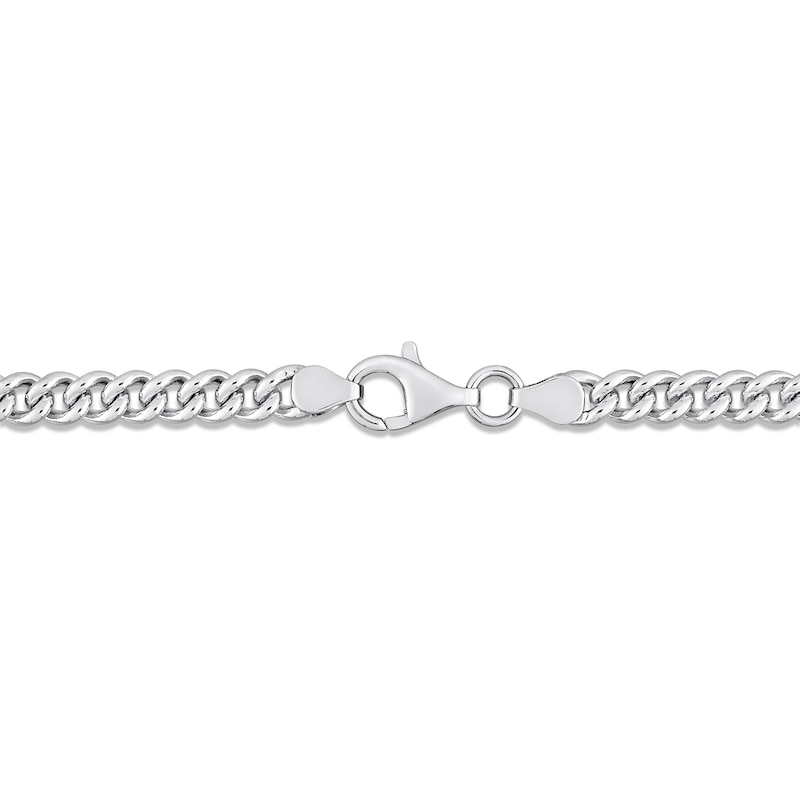 Main Image 4 of Lab-Created Ruby Link Chain Bracelet Sterling Silver 7.5&quot;