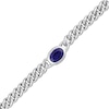 Thumbnail Image 2 of Blue Lab-Created Sapphire Link Chain Necklace Sterling Silver 16&quot;