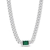 Thumbnail Image 0 of Lab-Created Emerald Link Chain Necklace Sterling Silver 16"