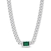 Thumbnail Image 1 of Lab-Created Emerald Link Chain Necklace Sterling Silver 16&quot;