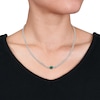 Thumbnail Image 2 of Lab-Created Emerald Link Chain Necklace Sterling Silver 16"